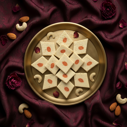 Premium Kaju Katli | 500gm (With Kesar Varq)